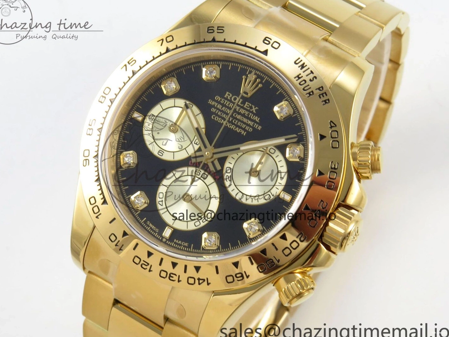 Clone Dial 1:1 YG Edition Daytona Bracelet Super Black Best DD4131 Diamonds YG 126508 on YG Clean 0307